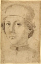 Retrato de un Joven, Cabeza y Hombros, con Gorro