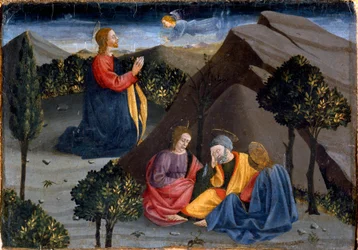 Políptico de la Misericordia: oración en el Huerto de los Olivos