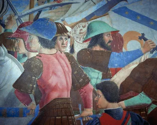 Leyenda de la Vera Cruz: batalla de Heraclio I de Bizancio contra Cosroes II (detalle)