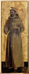 Políptico de la Misericordia: la Virgen de la Misericordia, rodeada de santos. (detalle)