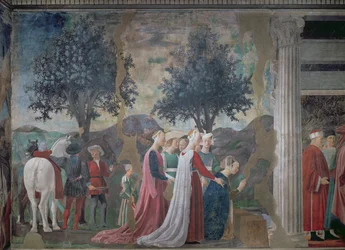 El descubrimiento de la madera de la Verdadera Cruz, del ciclo de la Leyenda de la Verdadera Cruz, completado en 1464 (detalle)