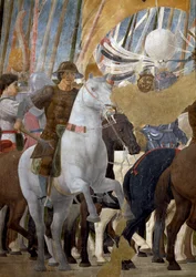 La Leyenda de la Verdadera Cruz, detalle de la Victoria de Constantino en la Batalla del Puente Milvio (detalle)