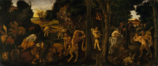 Una escena de caza, c.1494-1500 (témpera y óleo transferidos a masonita)