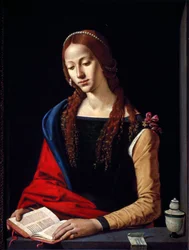 Magdalena. Pintura de Piero di Cosimo (1461/2-1521) 1485-1490 Dim. 72x53 cm Palazzo Barberini, Galería Nacional de Arte Antiguo, Roma