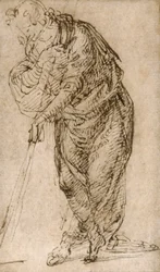 Figura de pie apoyada en un bastón, c.1510
