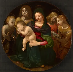 La Virgen y el Niño con el joven San Juan Bautista, Santa Cecilia y ángeles