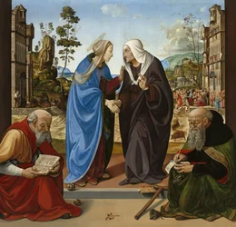 Visitación con San Nicolás y San Antonio Abad, c.1490