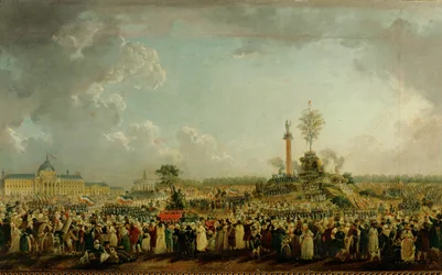 Celebración de la Abeja Suprema en los Campos de Marte París el 20 de Prairial, año 11 ... (óleo sobre lienzo)