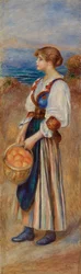 Chica con cesta de naranjas (Marchande d