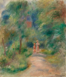 Dos figuras en un camino
