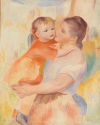 lavandera y niño