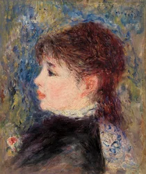 mujer joven con rosa