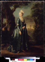 "Retrato de una dama en un jardín o Retrato de la Gran Duquesa Natalia" (Dama en un jardín (Retrato de la Gran Duquesa Natalia) Retrato de la Gran Duquesa Natalia Alekseevna (o Alekseevna) (1755-1776) (Wilhelmina Louisa de Hesse -Darmstadt ( Hesse)