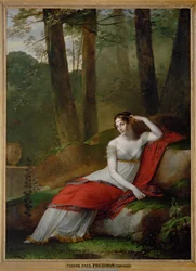 La emperatriz Josefina, primera esposa de Napoleón I, en los jardines de la Malmaison. Prud
