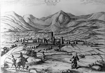 Ciudad de Fondi, grabado de Pieter Mortier (1661-1711) de Nouveau Theatre de l