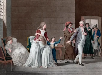 Separación del Rey Luis XVI de Francia (1754-1793, de su familia). París, prisión del Temple, el 20 de enero
