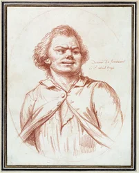 Revolución Francesa: retrato de Georges Jacques Danton (1759-1794) camino al tormento. Dibujo a la sanguina atribuido a Pierre Wille (1748-1821)