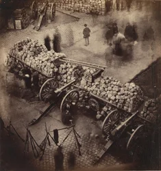 Barricadas de la Comuna, abril 71. Esquina de la plaza del Hotel de Ville y de la rue de Rivoli, 1871