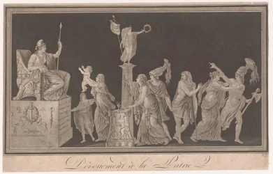 Alegoría de la Devoción a Francia Dévouement à la Patrie (título sobre objeto)