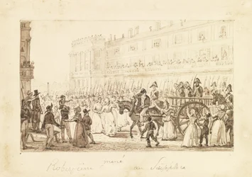 Robespierre y sus cómplices siendo llevados a su ejecución, 1794