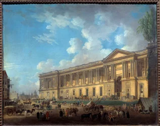 La columnata del Louvre recién despejada. Vista de París