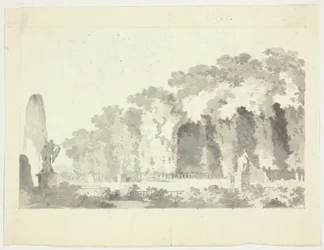 Vista del parque de Versalles: Árboles y estatuas