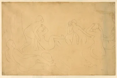 Bañistas en un Bosque