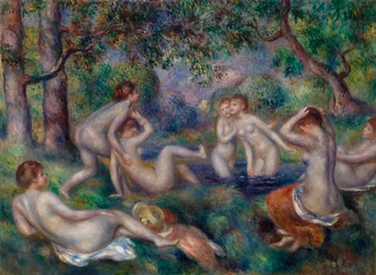 bañistas en el bosque