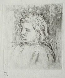 Claude Renoir, de tres cuartos a la izquierda, 1908