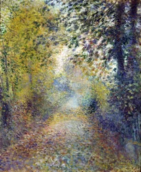 ""En el bosque"" (en el bosque) Pintura de Pierre Auguste Renoir (1841-1919) 1880 Dim 55,8x46,3 cm Museo Nacional de Arte Occidental, Tokio