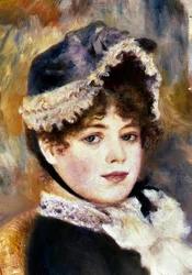 (detalle) En la playa. Pintura de Pierre Auguste Renoir