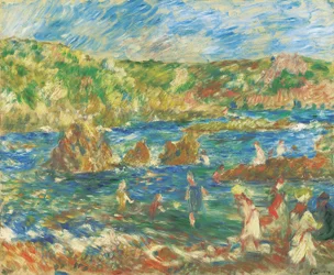 Niños en la playa de Guernsey, c.1883