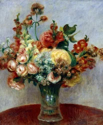 Flores en un jarrón, de Pierre-Auguste Renoir