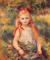Muchacha con gavilla de maíz de Pierre-Auguste Renoir (1841-1919), óleo sobre lienzo, 65x54 cm