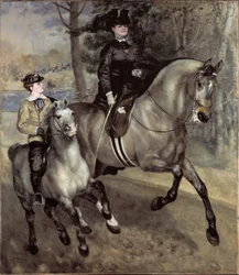Jinetes (o paseo a caballo) en el Bois de Boulogne. Pintura de Pierre Auguste Renoir