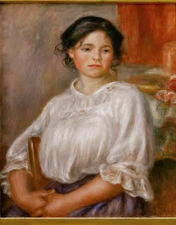 Jeune fille assise (óleo sobre lienzo)