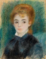 Dama de pelo castaño, c.1875-78 (pastel sobre papel dentado)