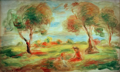 Paisaje en Cagnes-sur-Mer, con personas