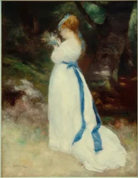 Lise con un ramo de flores del campo