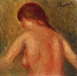 Torso femenino desnudo, desde la espalda