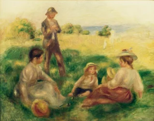 Paisaje en Berneval con personajes