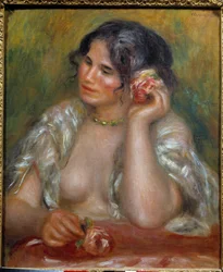Retrato de Gabrielle a la rosa (1878-1959). Pintura de Pierre Auguste Renoir (1841-1919)