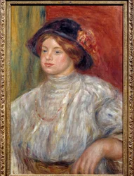 Retrato de Gabrielle con sombrero
