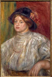 Retrato de Gabrielle con sombrero