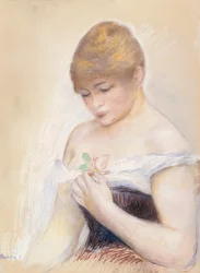 Retrato de Jeanne Samary, c.1879-80 (pastel sobre papel)