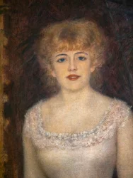 Retrato de la actriz Jeanne Samary (detalle)
