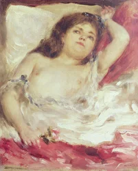 Mujer semidesnuda en la cama: La rosa, antes de 1872