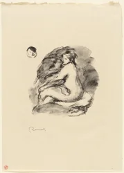 Estudio de desnudo femenino sentado, variante