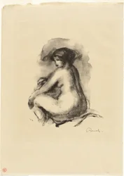 Estudio de mujer desnuda sentada