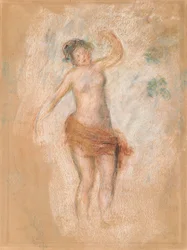 Estudio de una mujer fauno bailando para "Edipo Rey", c. 1900